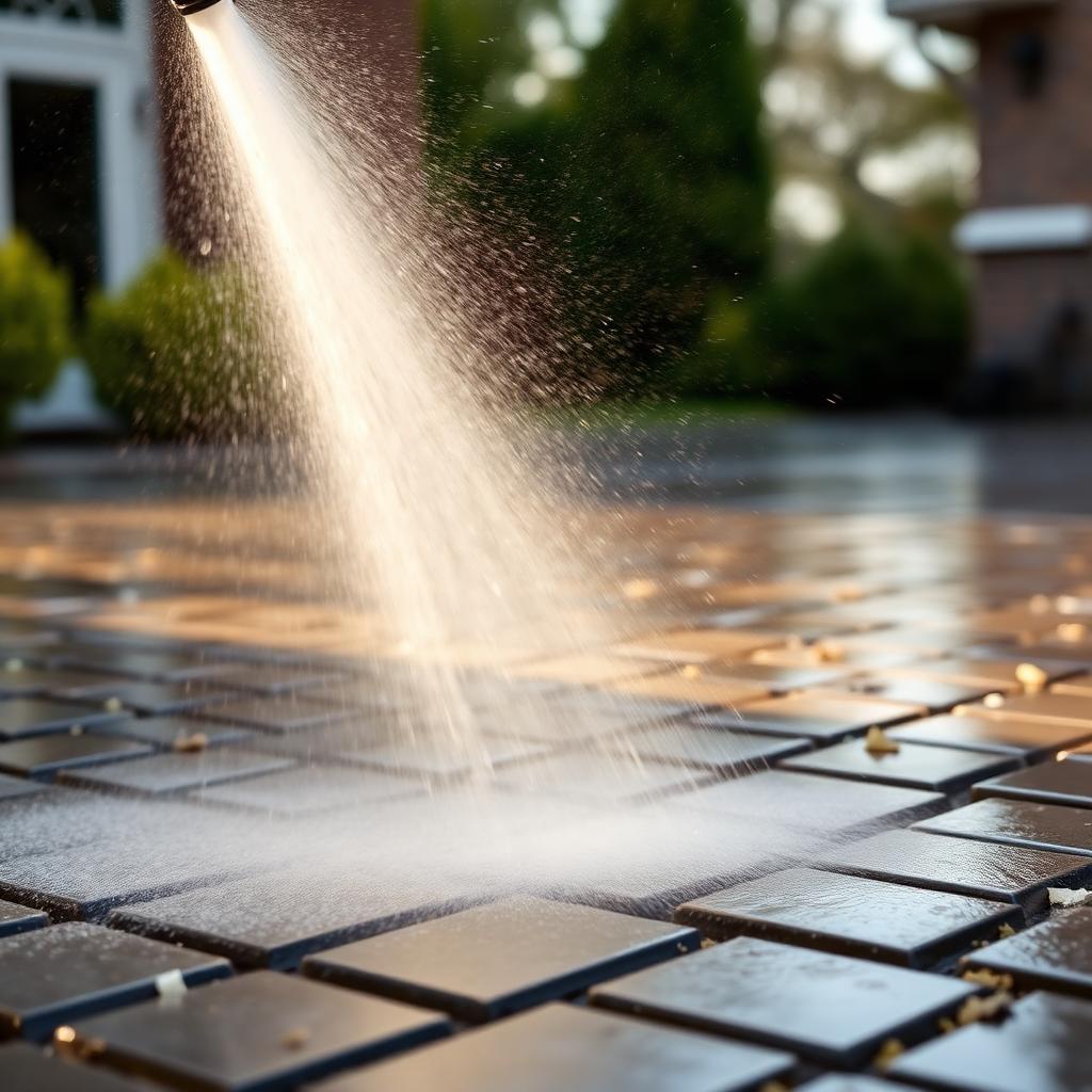 A concrete driveway restored with a surface cleaner by T3 Pressure Washing