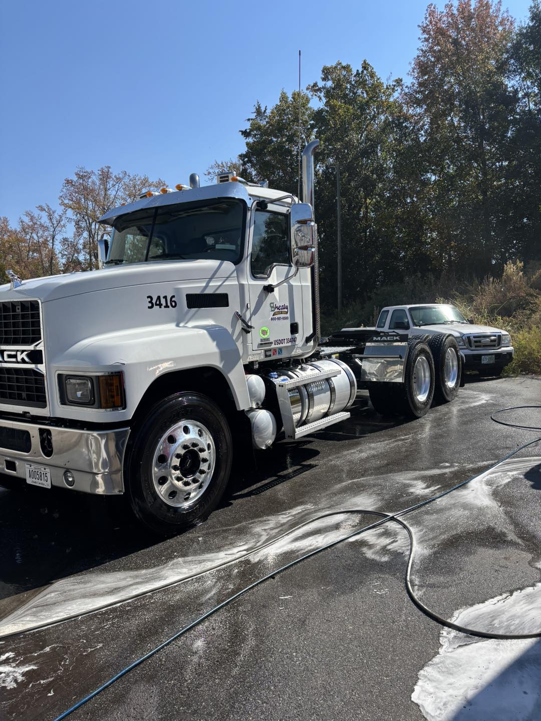 Overnight fleet washing for commercial trucks by T3 Pressure Washing